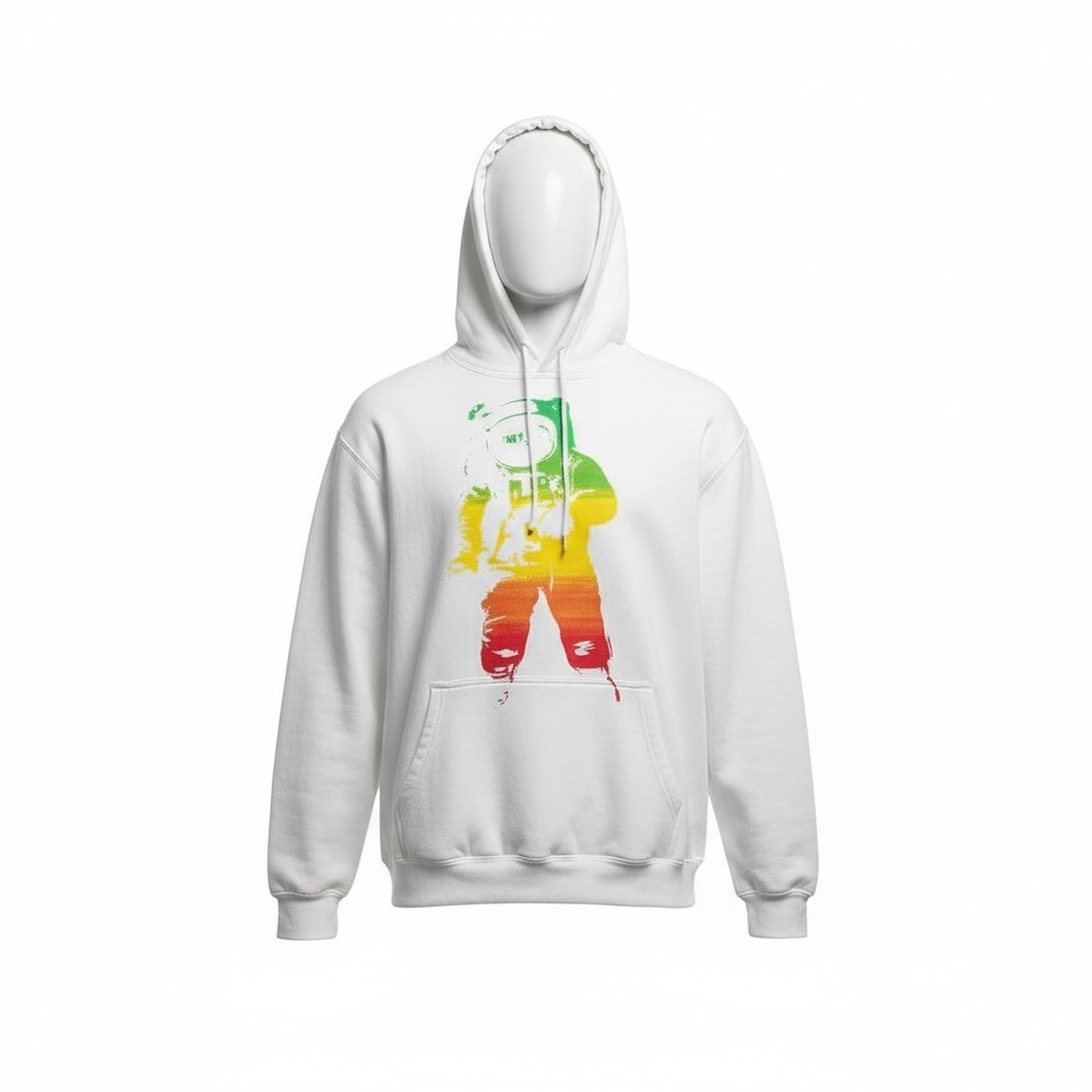 Space Astronaut Man on the Moon Rasta Sweatshirt Hoodie Size 3X - Picture 2 of 8